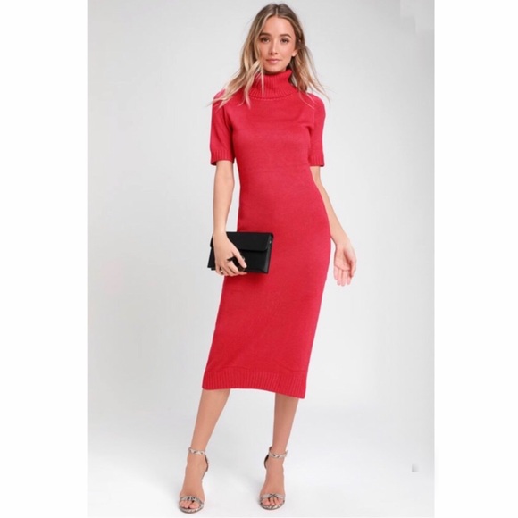 Coffee Date Turtleneck Midi Sweater Dress - Picture 5 of 8